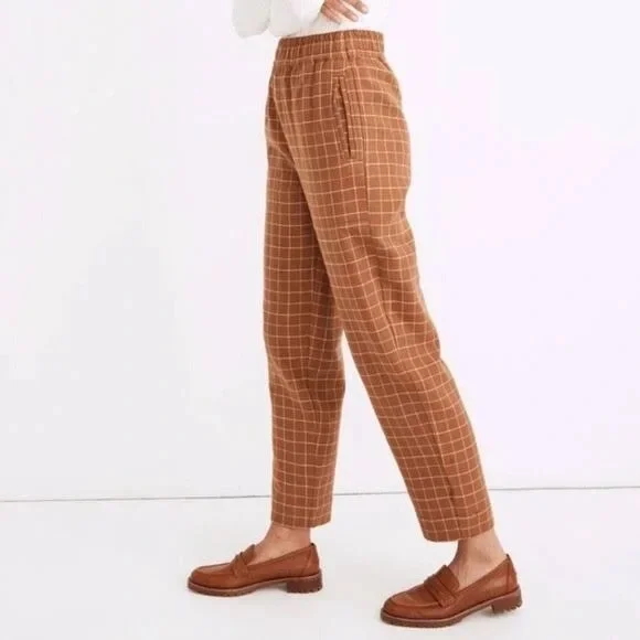 Madewell Tan Grid Pattern Trousers - Picture 7 of 7
